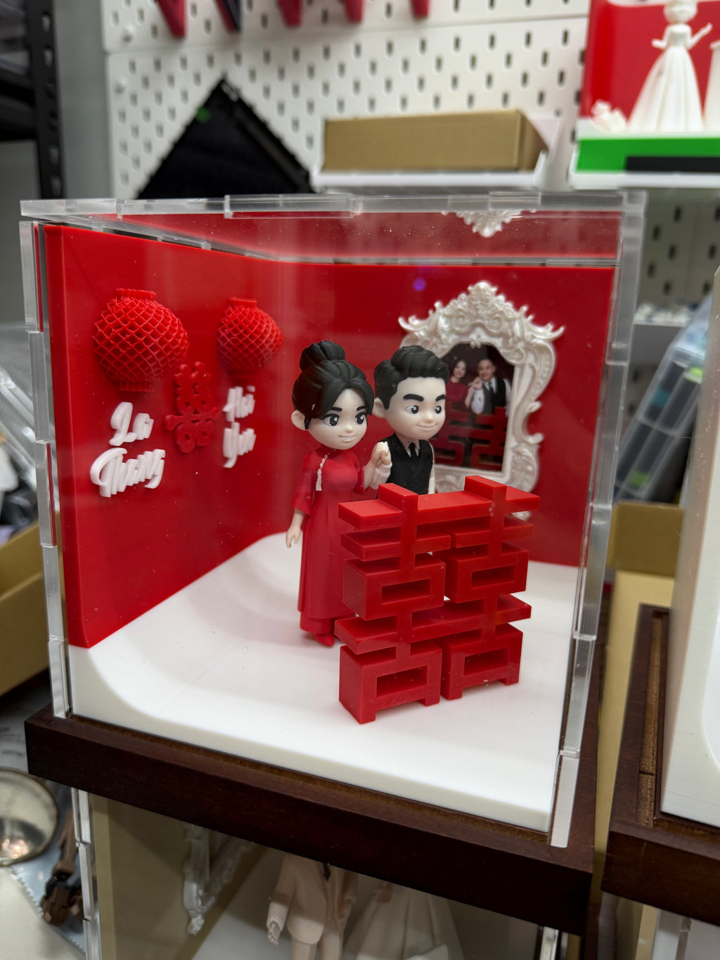 Custom Chibi Couple Statue Display Set