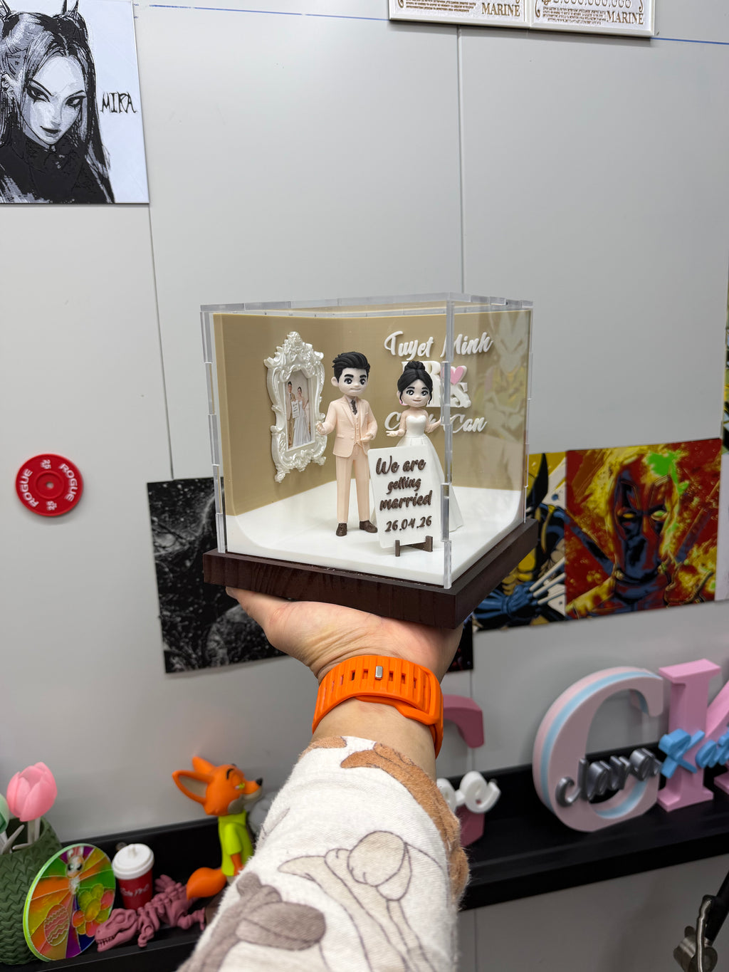 Custom Chibi Couple Statue Display Set
