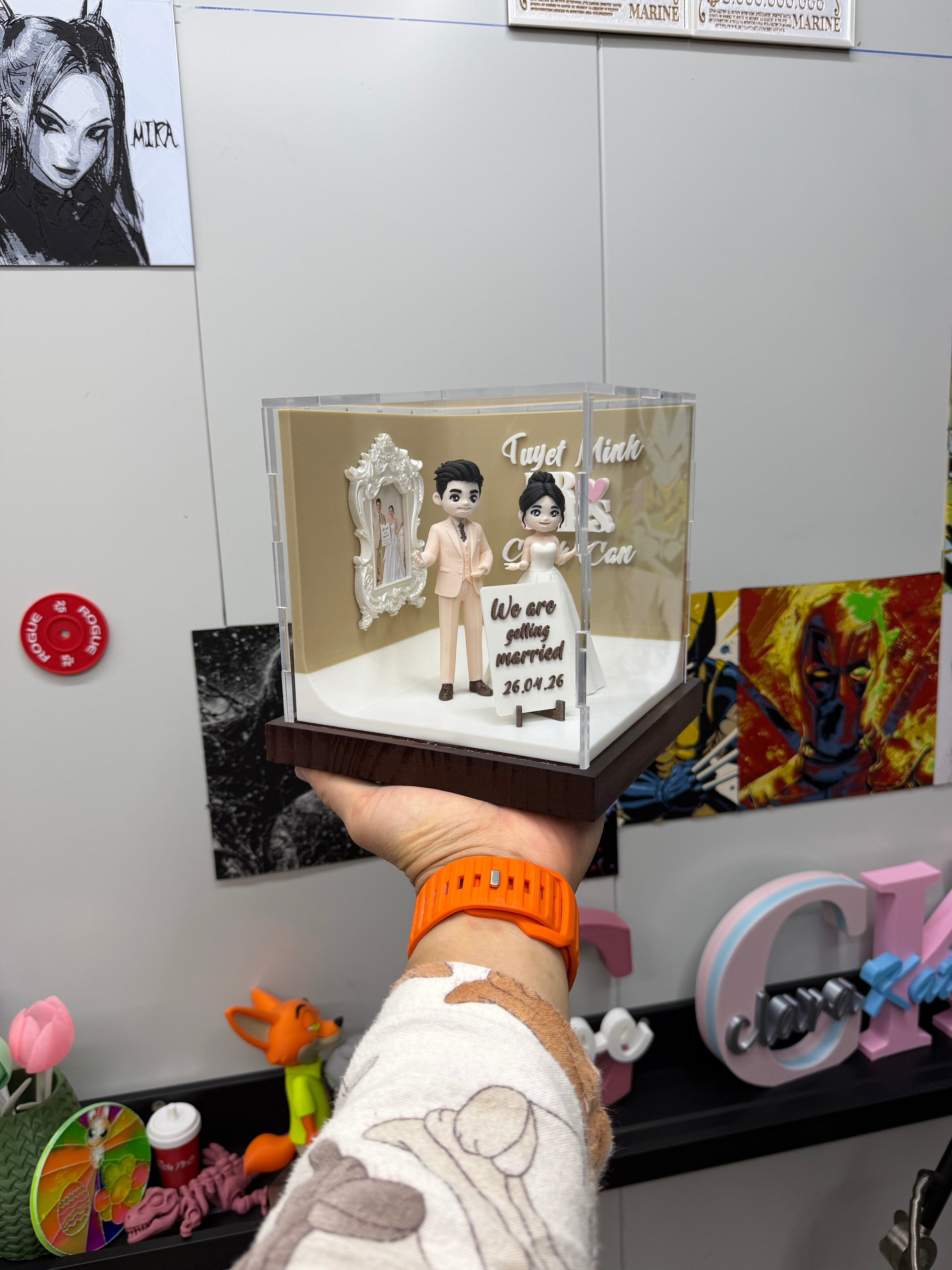 Custom Chibi Couple Statue Display Set
