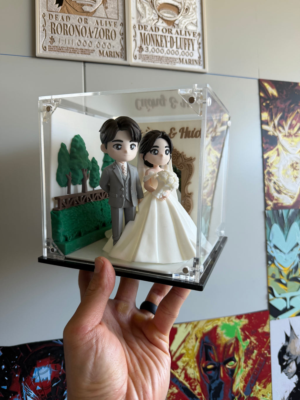 Custom Chibi Couple Statue Display Set